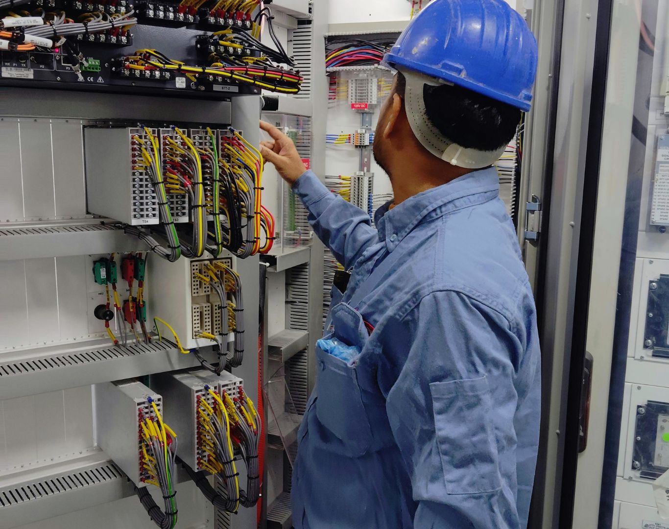 Experienced Electrician in Mount Pleasant, SC completing electrical panel upgrades in a modern home